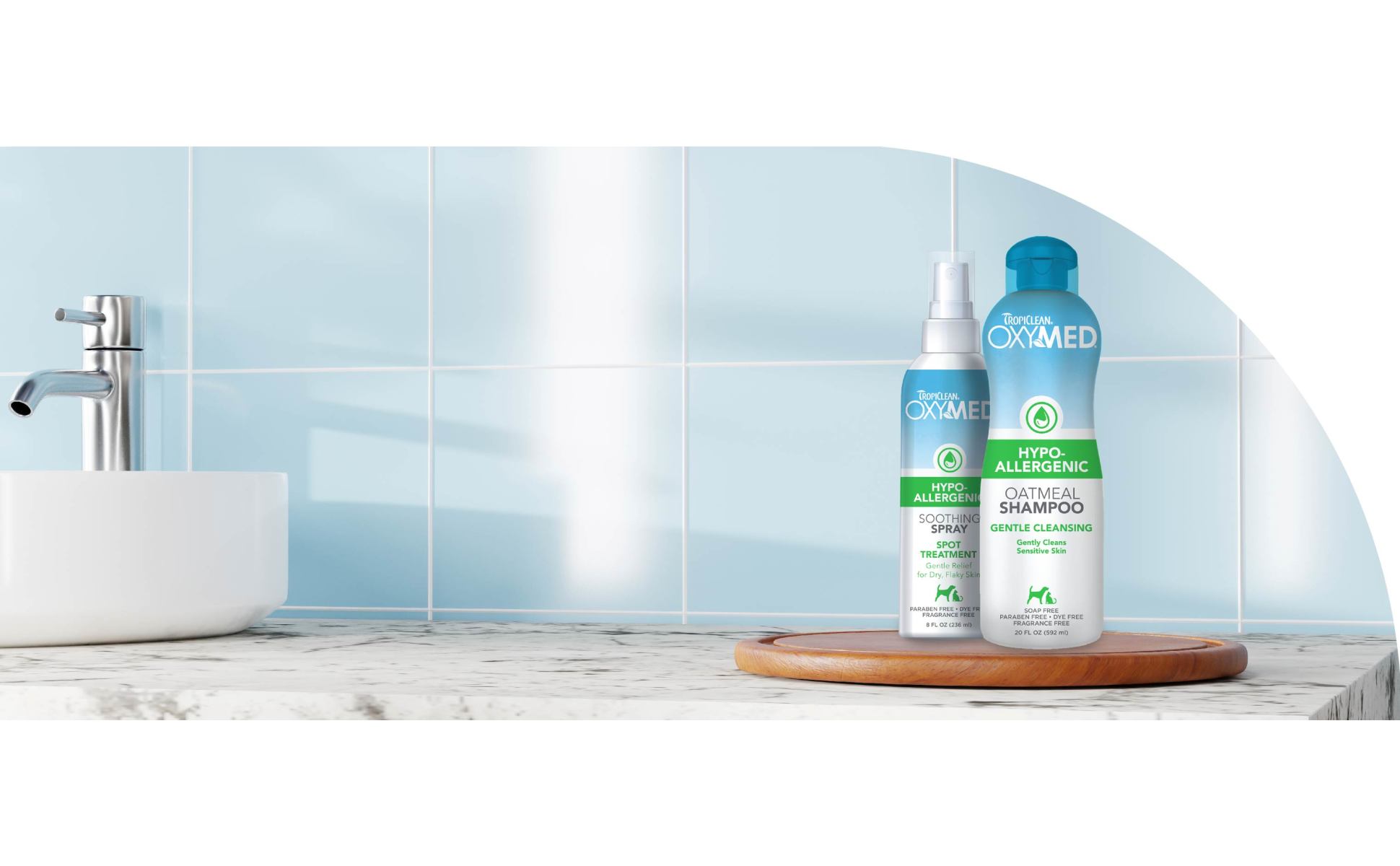 TropiClean OxyMed Hypo-Allergenic Oatmeal Pet Shampoo, 20 oz