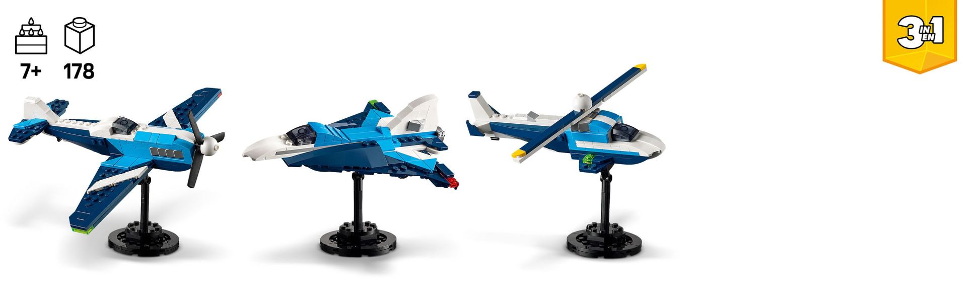 Kids aged 7 and up develop their storytelling skills with this action-packed 3in1 LEGO vehicle building set.