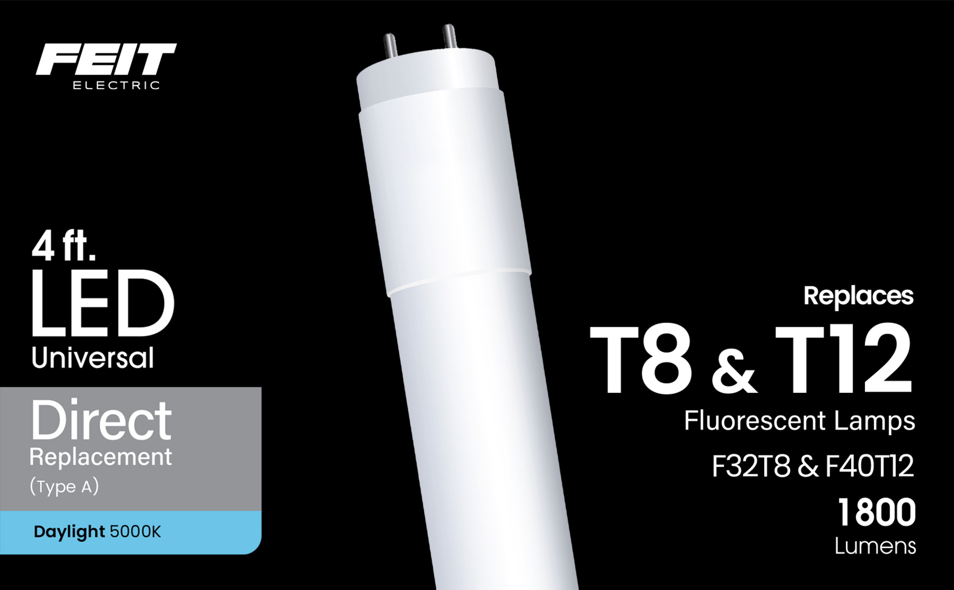 Feit Electric 14-Watt 4 ft. T8/T12 G13 Type A Plug and Play Linear