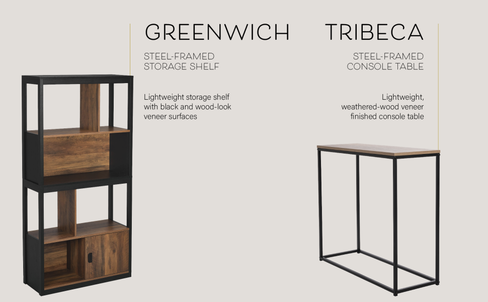  Balkene Home 62756 Tribeca Studio Desk Steel Framed Designs  Maintain Unfettered Flow for Living Spaces Lightweight & Easy Assemble -  Brown : Home & Kitchen