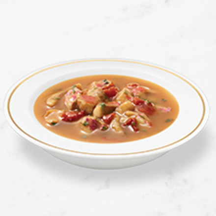 Decadent broth in a bowl