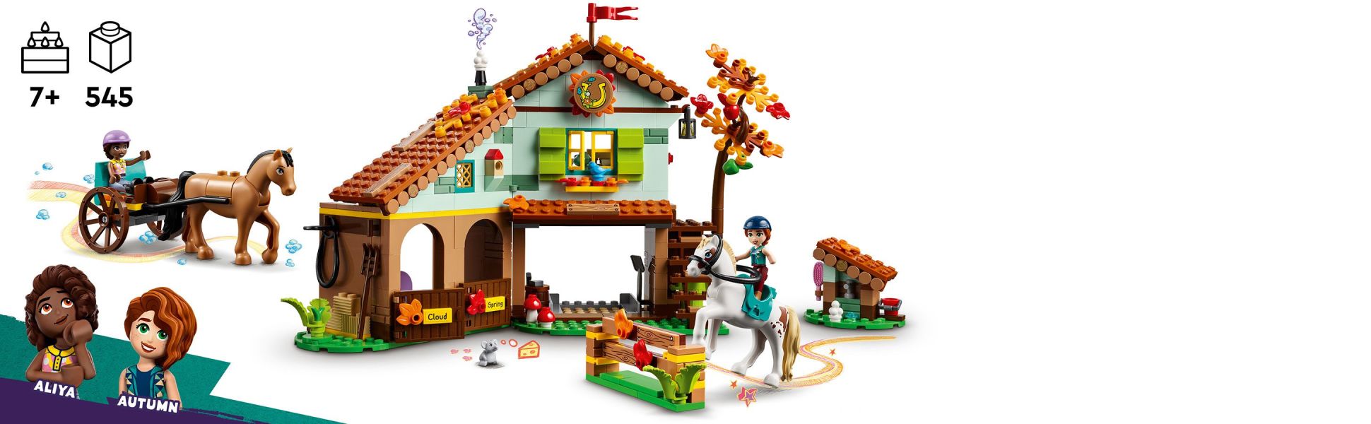 LEGO Friends Autumn’s Horse Stable 41745 Building Toy, Role-Play Fun for  Kids Ages 7+, with 2 Mini-Dolls and 2 Horses, Carriage and Riding