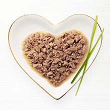 Gourmet Naturals entrée in gravy served on plate