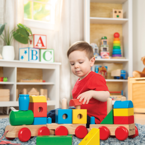 Melissa & Doug Wooden Jumbo Stacking Train – 4-Color Classic