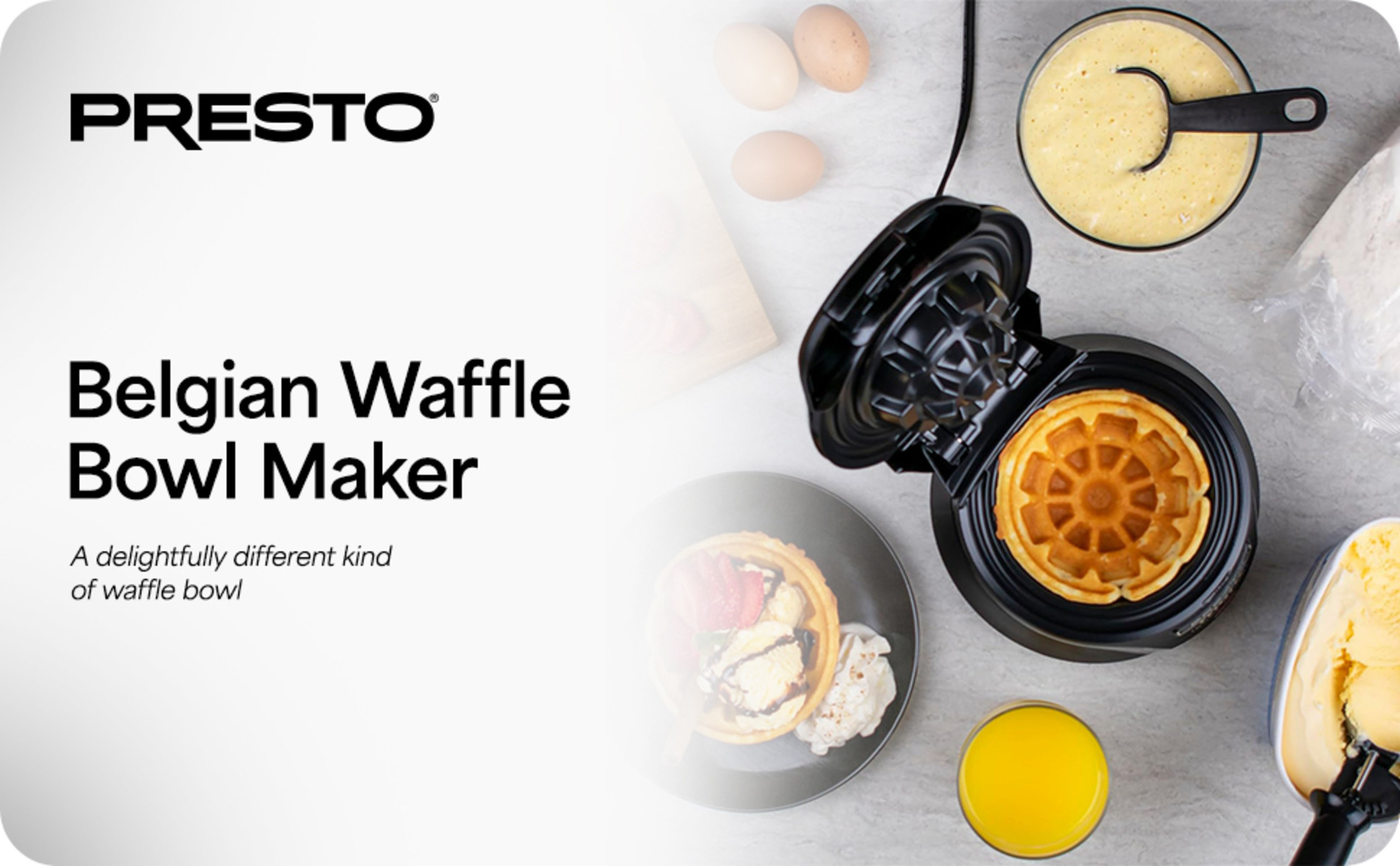 Presto 03500 Belgian Waffle Bowl Maker - Walmart.com