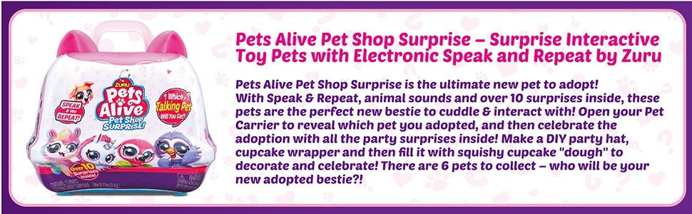 Pets Alive Pet Shop Surprise Puppy by ZURU Interactive Toy Pets with  Electronic Speak and Repeat Playset (Puppy) – D'Best Toys