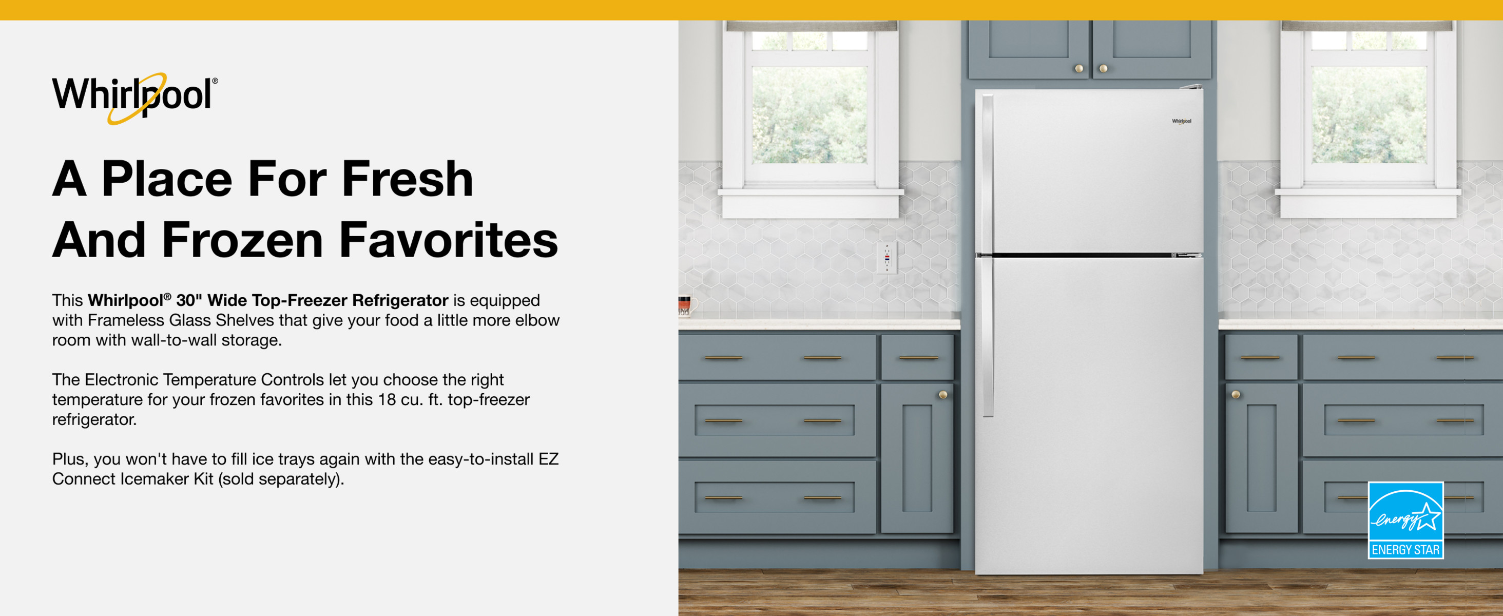 Whirlpool 30 in. 18.3 cu. ft. Top Freezer Refrigerator Built-In