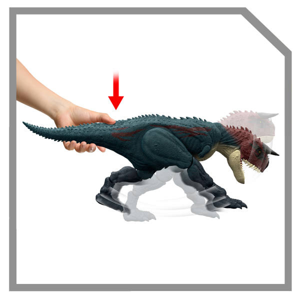 Oriate Dinosauro Catch n Run Fighting Playset, include Big Trex & Carnotaurus 12 miniature Dino, 2 alberi, 2 blaster e altro, giocattolo regalo per i fan dei dinosauri 208-2