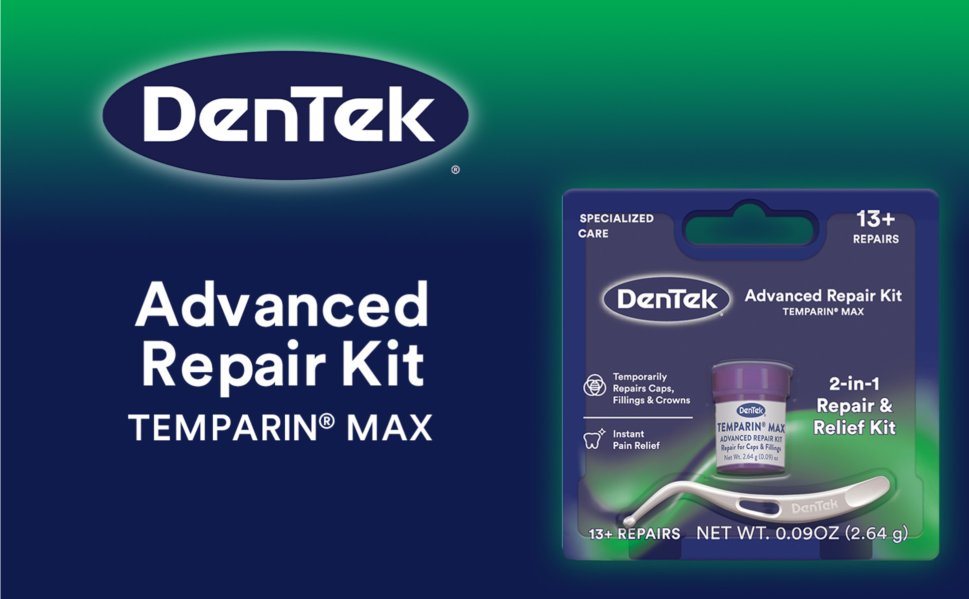 DenTek Temparin Max Advanced Dental Repair Kit, 13+ Repairs