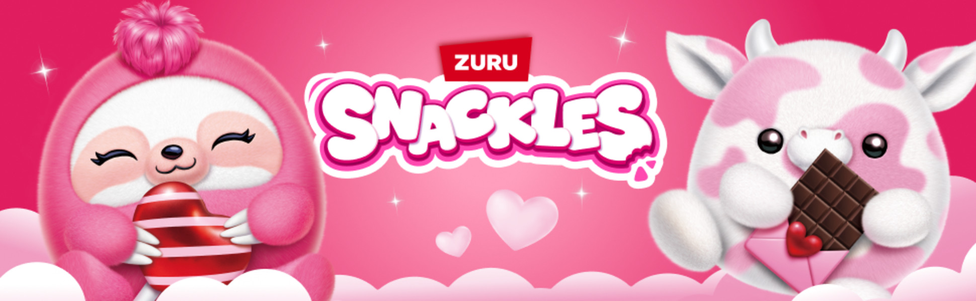 SNACKLES 8 inch Valentines Snackle, (Cookie) Darcy the Axolotl