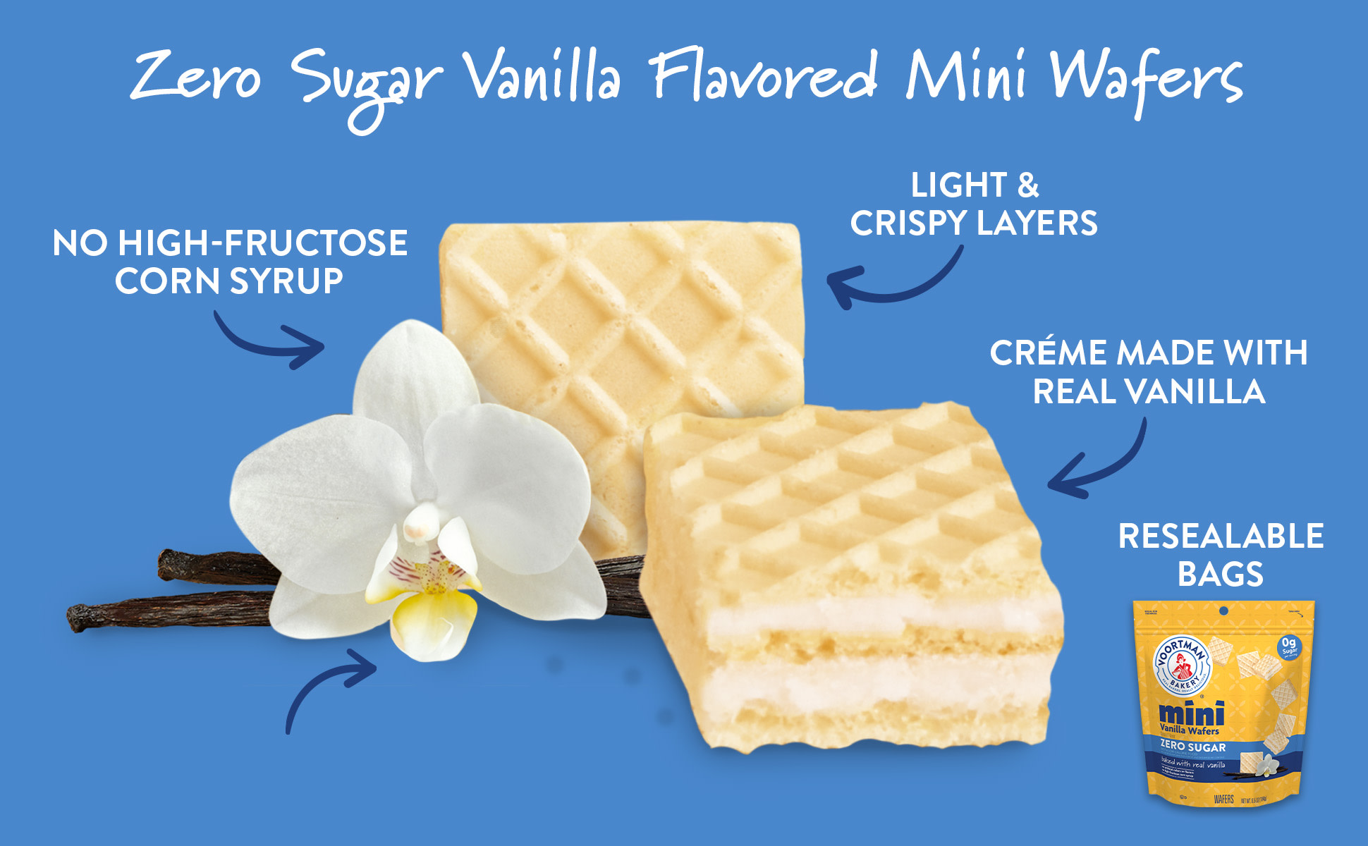Voortman Zero Sugar Mini Vanilla Wafers 