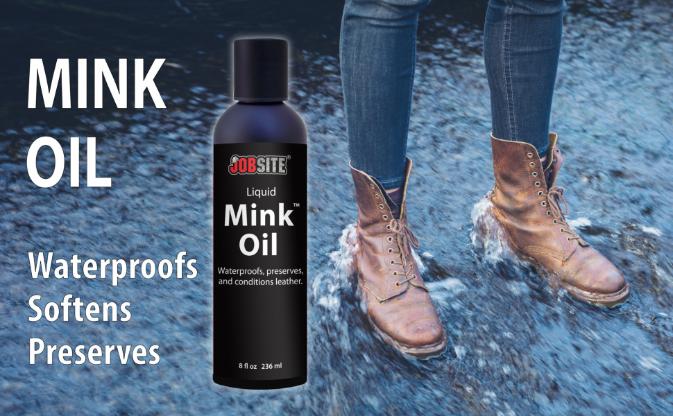 JobSite Premium Mink Oil Leather Waterproof Liquid 1 Bottle