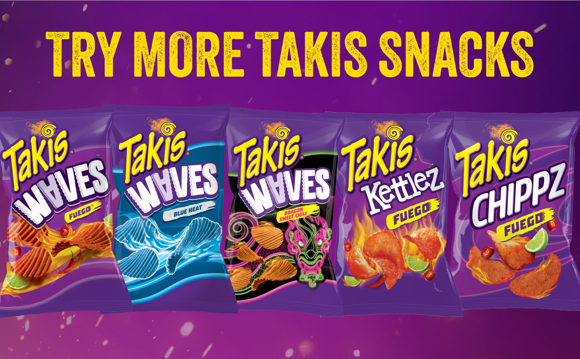 Takis Fuego Mini Variety Pack, 25pc Bite Size Sharing Bags