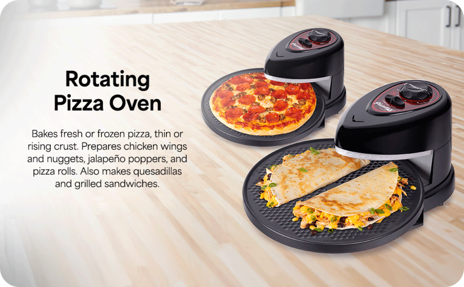 Presto Pizzazz Plus Rotating Pizza Oven, 03432 Black