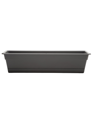 Bloem Dura Cotta Blumenkasten – 45,7 Cm, Schwarz, Mit Ablauftablett, Wetterfest
