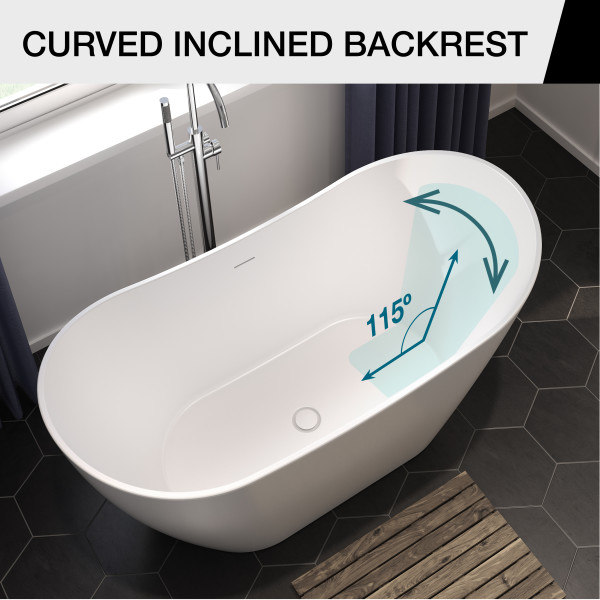 MAAX Mahaba 60 in. x 29 in. Acrylic Freestanding Soaking Bathtub