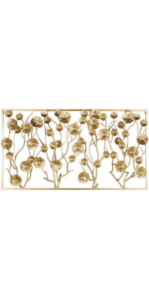 DecMode Gold Metal Butterfly Wall Decor with Black Open Rectangles