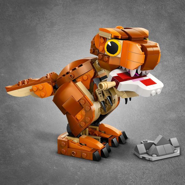 Play out feeding Little Eatie a 'tasty' brick-built steak.