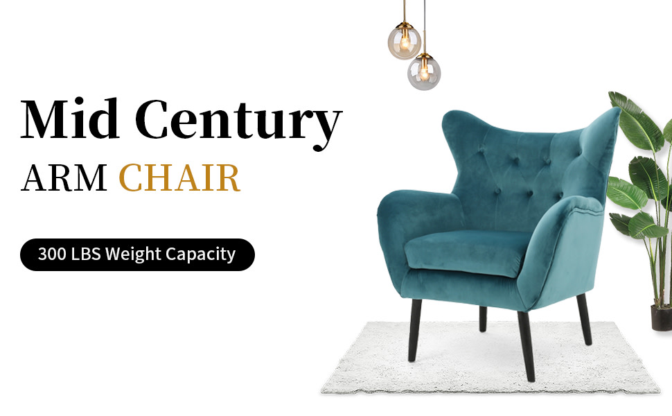 Noble House Simon Light Blue Fabric Wingback Chair Walmart