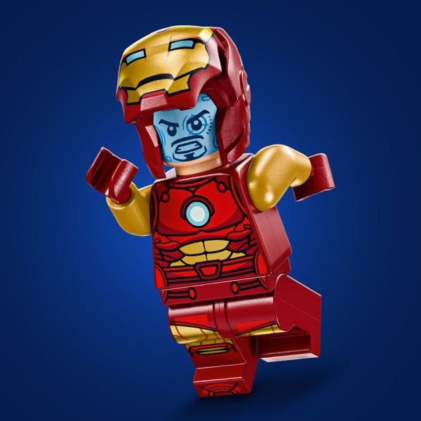 Reverse the Iron Man head to show alternative expressions.