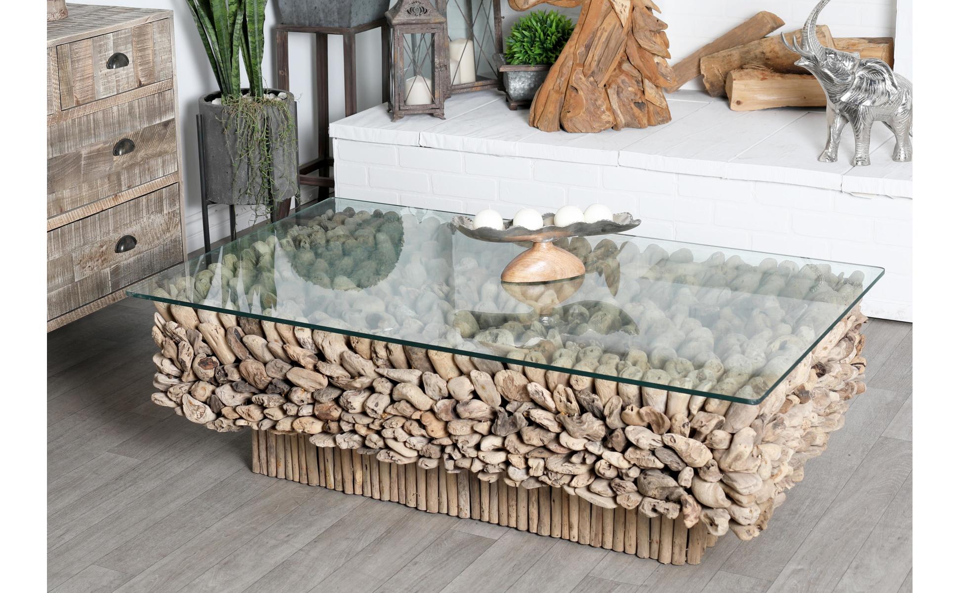 Litton Lane 49 in. Brown Medium Rectangle Driftwood Handmade