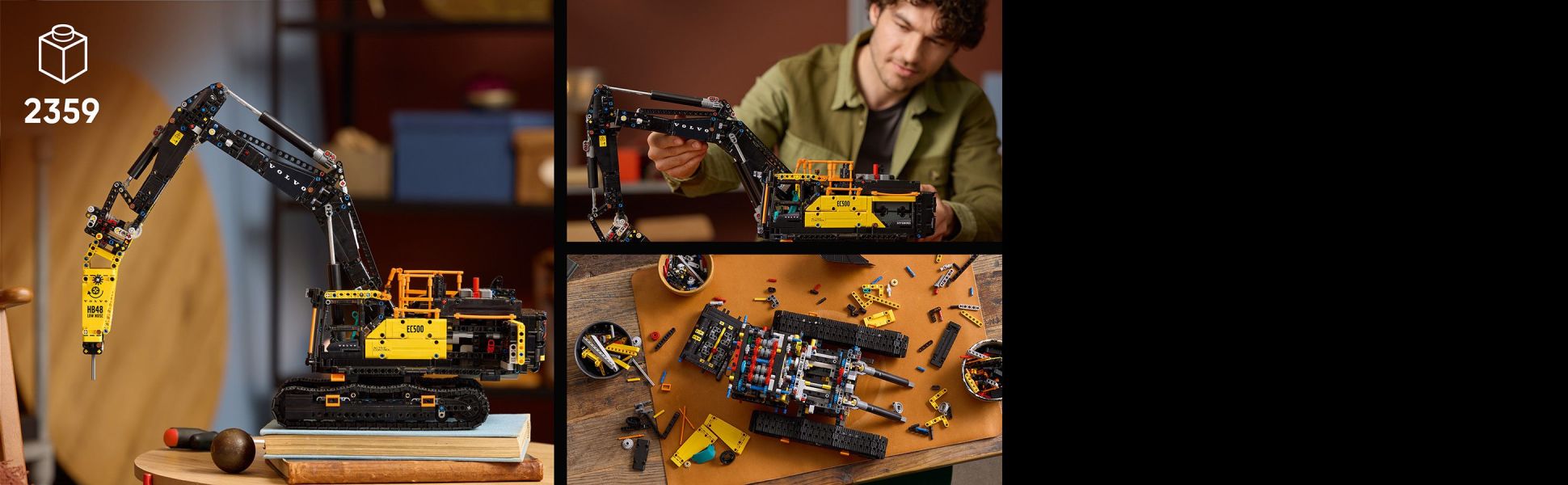 Fans of heavy-duty vehicles have lots to explore with this feature-rich set, which includes interchangeable excavator tools.