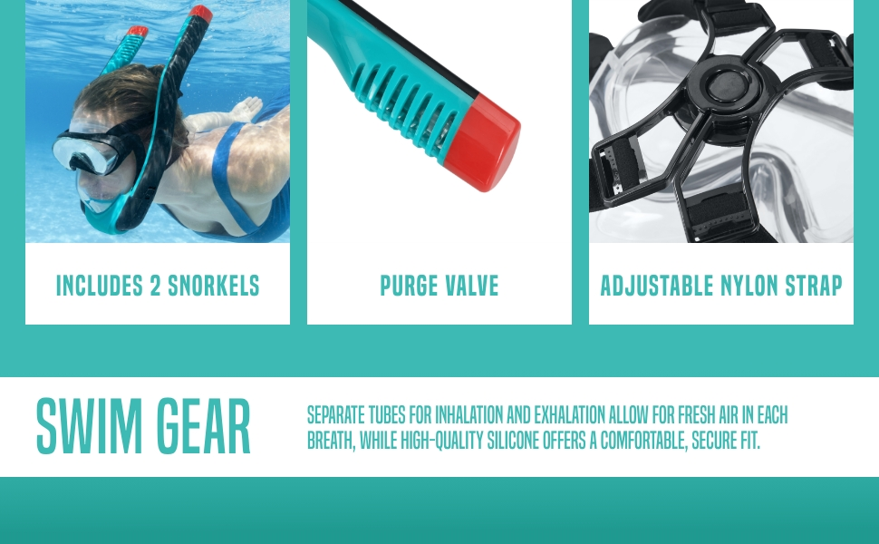 Bestway - Masque de Plongée Complet avec Tuba pour Adultes Bestway Flowtech  Taille S/M avec Vision Complète à 180° - Jeux de piscine - Rue du Commerce