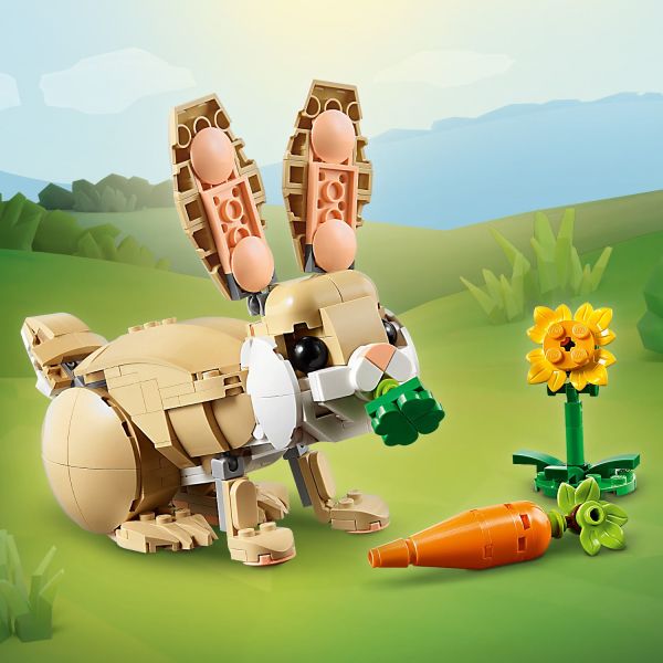 Model has movable head, ears, forelegs and hind legs.