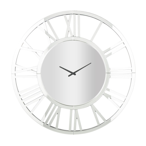 DecMode デュセモード Silver Round Mirror Clock ミラー掛時計 DecMode デュセモード Silver Round Mirror Clock ミラー掛時計