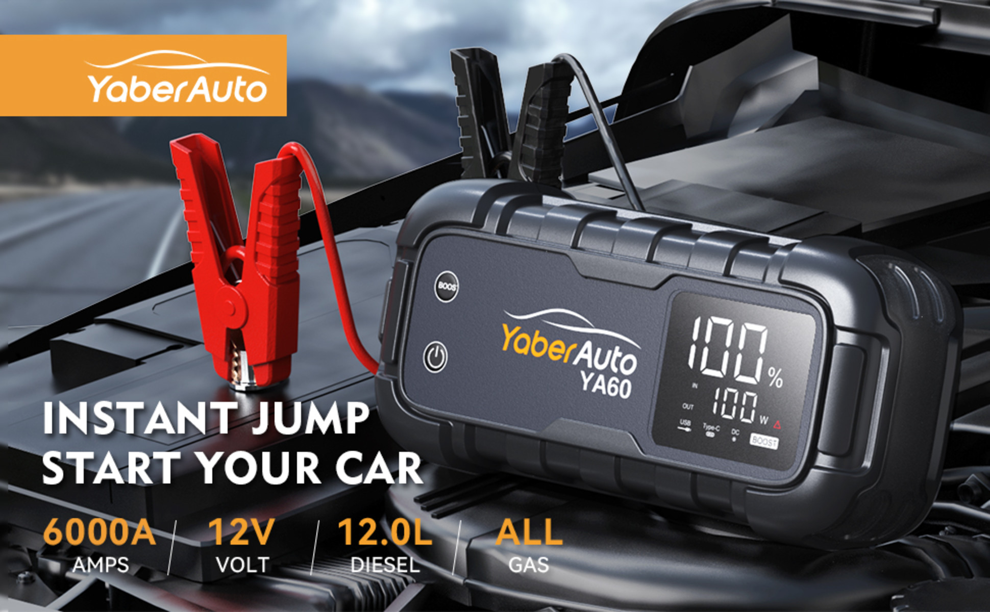 YaberAuto 6000A Car Battery Jump Starter