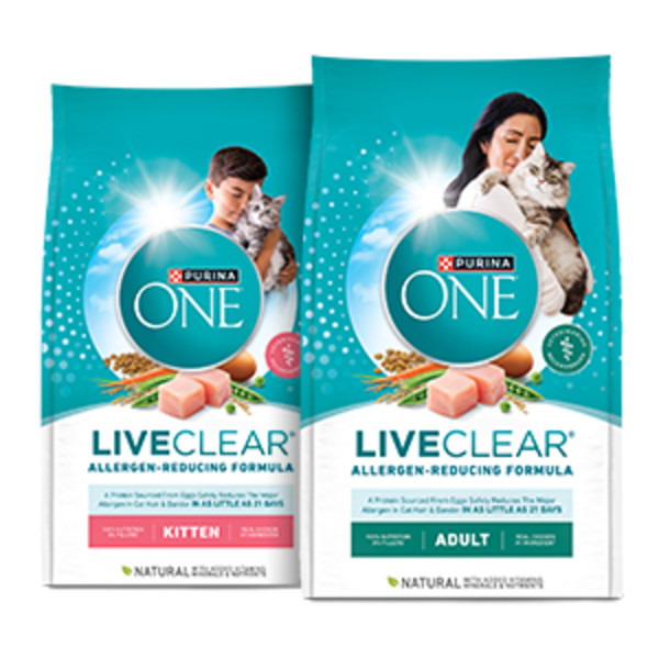PURINA ONE LIVECLEAR ADULT CAT AND KITTEN PACKAGES