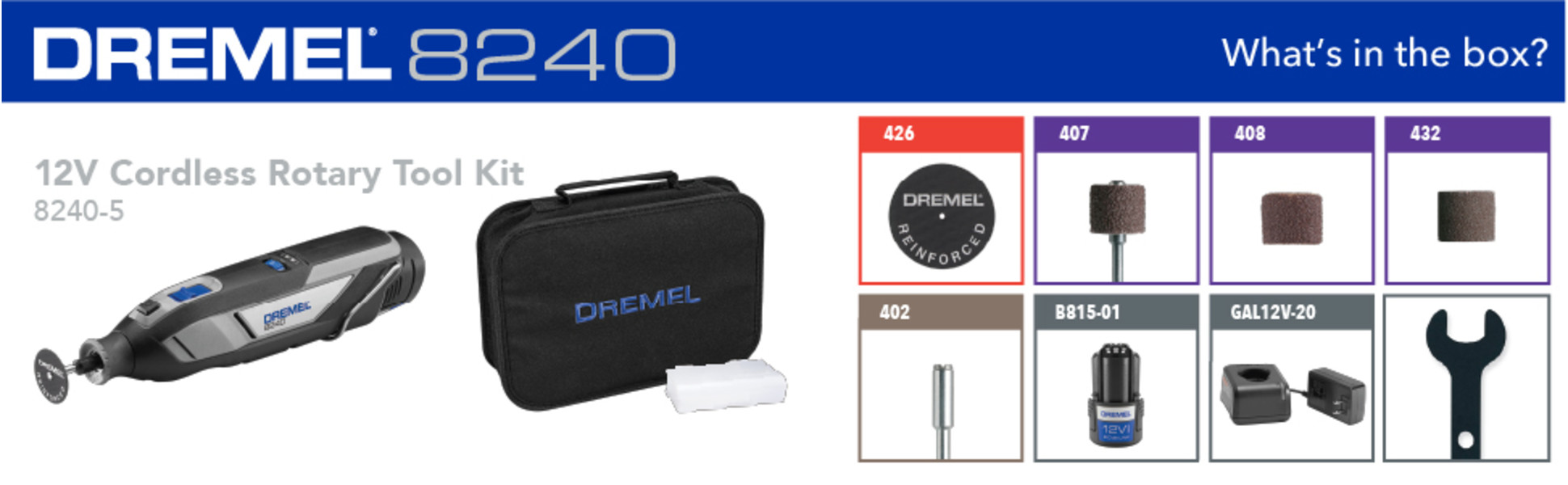 DREMEL F0138260JF - Kit of 65 accessories and 5 attachments with the 8260  smart multitool