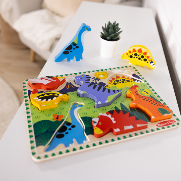 Dinosaur Double Layer Wooden Puzzle by andZee - 67 piece - 2 Puzzles in 1