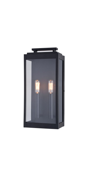 Hampton 7-in. 2 Light Outdoor Wall Light Textured Black