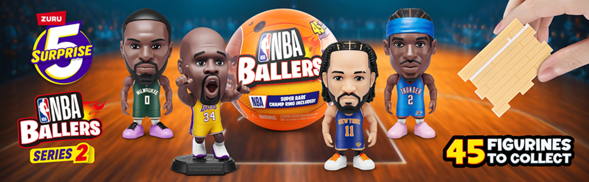 5 SURPRISE NBA Ballers Series 2 Basketball Themed Novelty