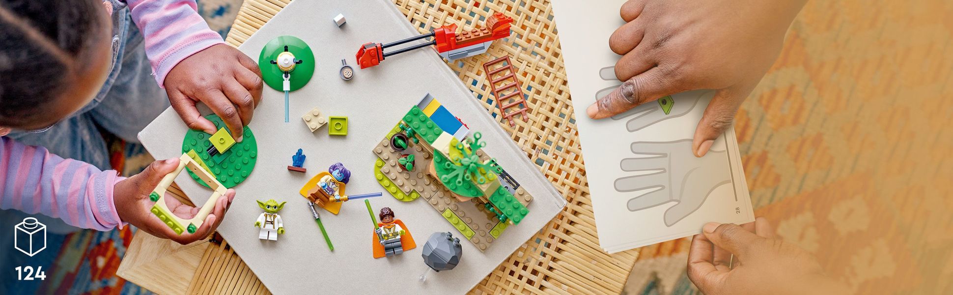 Young children can build this 124-piece playset with just a little assistance from a parent or older sibling.