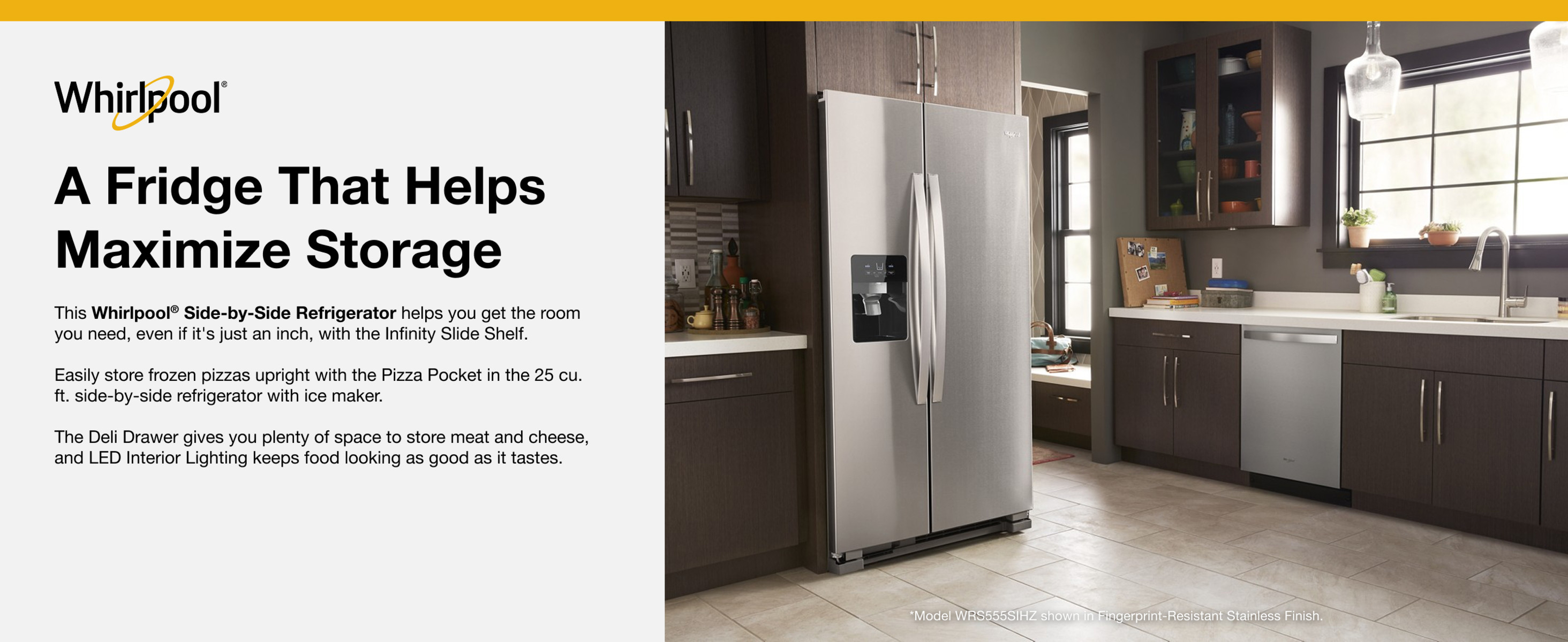 Whirlpool 24.5 cu. ft. Side by Side Refrigerator in Black