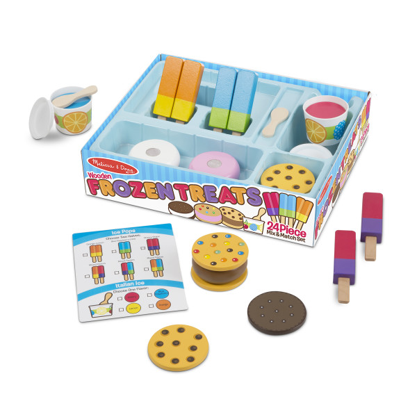 Melissa & Doug Wooden Frozen Treats Ice Cream Play Set, 24 Pieces