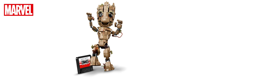 LEGO 76217 Marvel Je s'Appelle Groot, Jouet Marvel et Figurine Bébé Groot,  Film Les Gardiens de la Galaxie 2, Enfants Des 10 Ans - ADMI