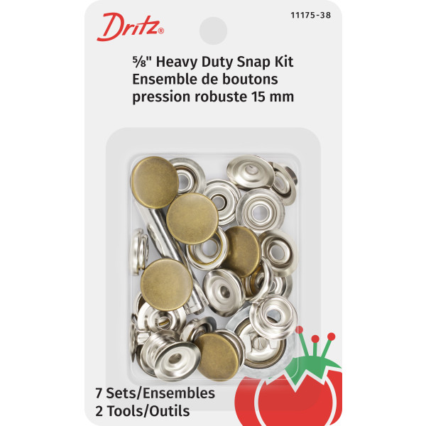Dritz Heavy Duty Snap Kit 7 Count Antique Brass Durable Fasteners