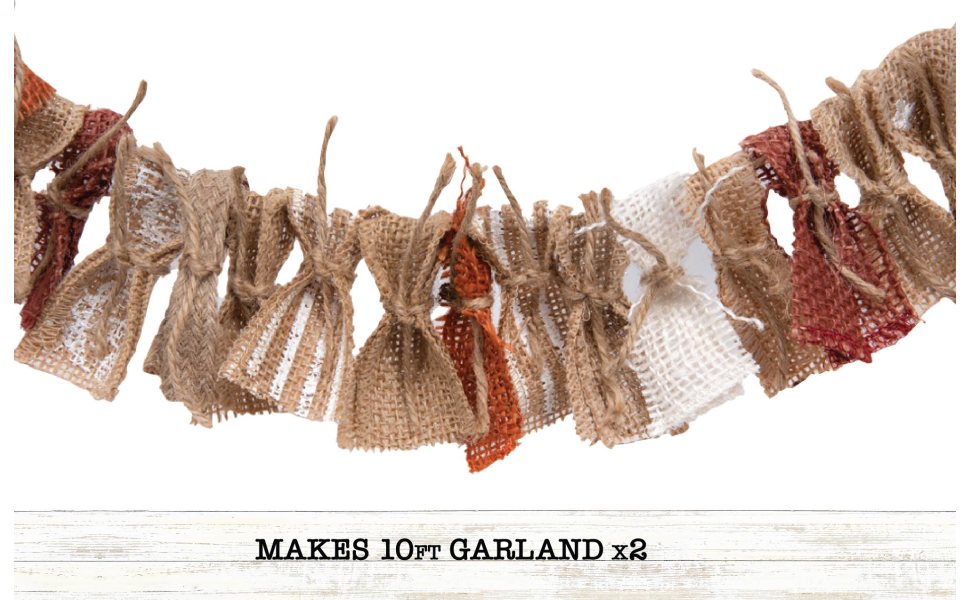 Love, Laugh, Craft Burlap Rag Tie Garland Project Kit, 2-10'L, Precut  Ribbon, Multi-Color