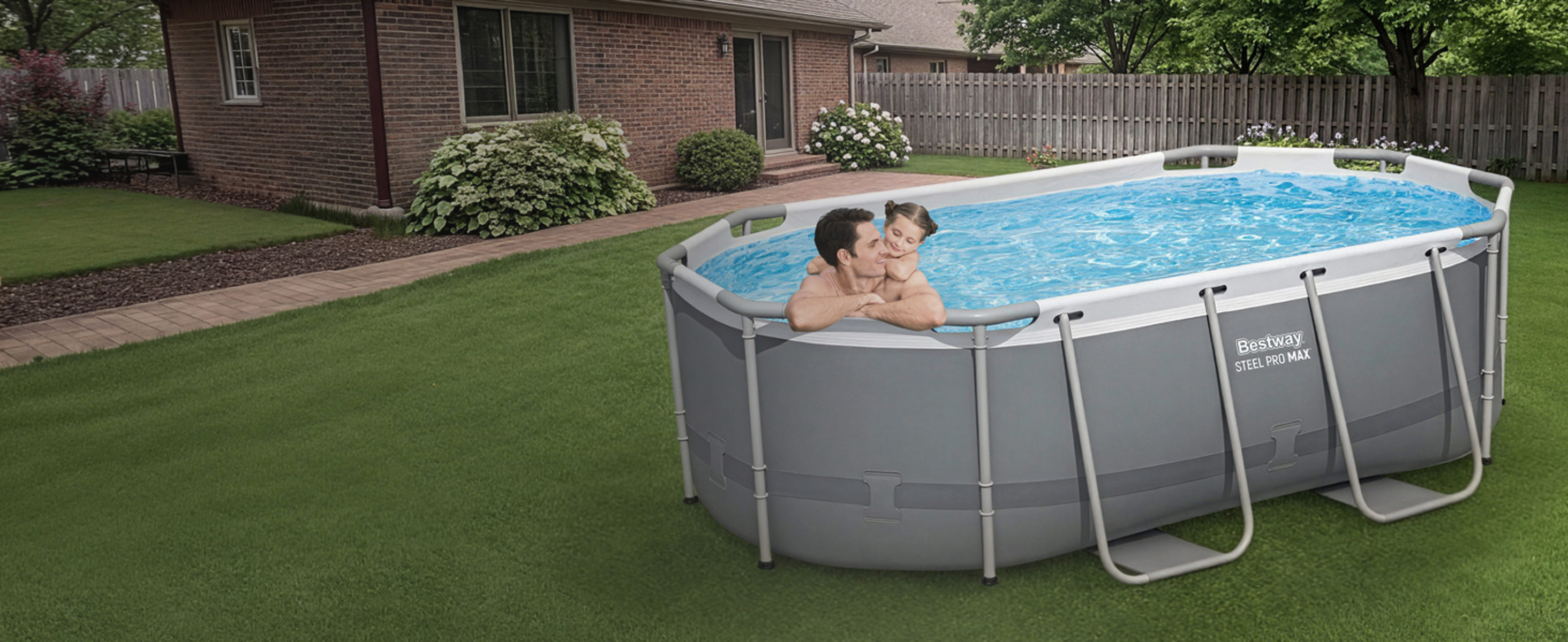 Bestway Steel Pro MAX 10 ft x 6 ft 7 in x 33 in Oval Pool Set