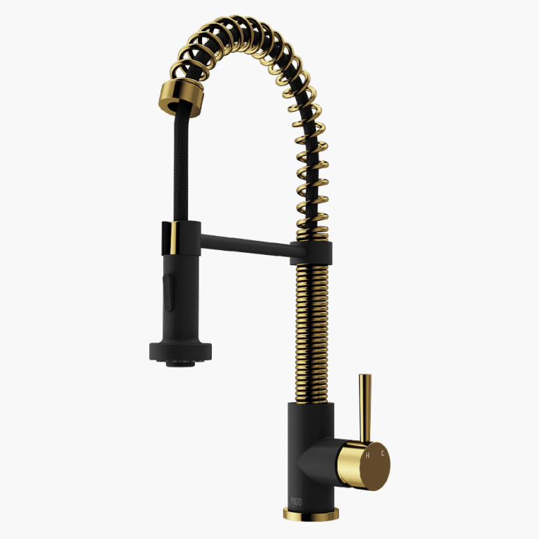 VIGO Edison Faucet in Matte Brushed Gold and Matte Black