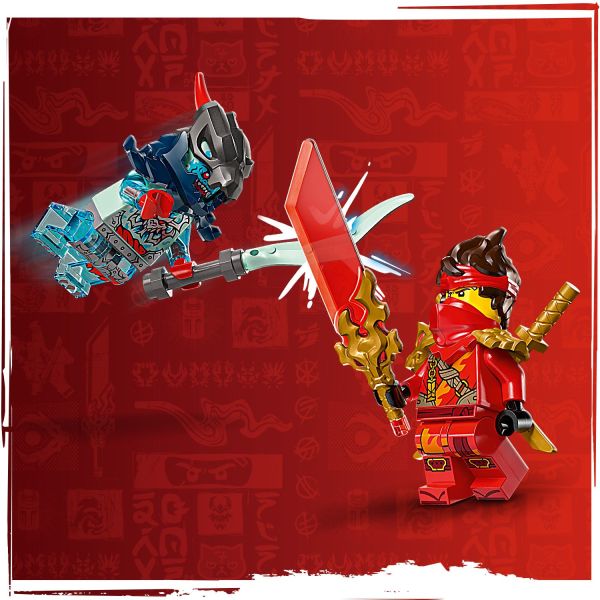 Both characters are armed with cool sword accessories.