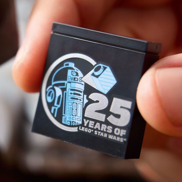Includes a LEGO Star Wars 25th anniversary brick.