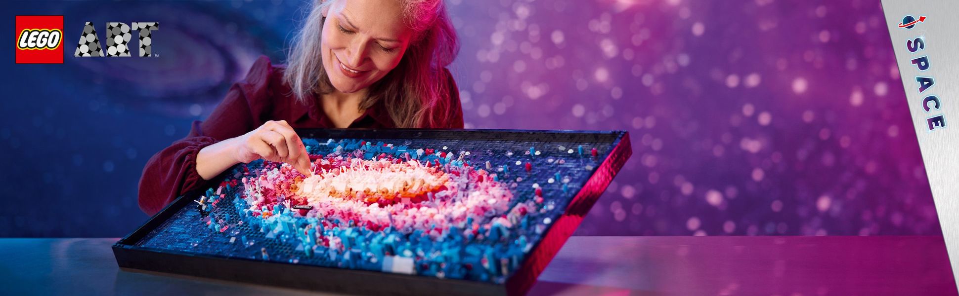 Explore the wonders of the vast Milky Way by creating a stunning piece of 3D-effect art with this LEGO building kit.