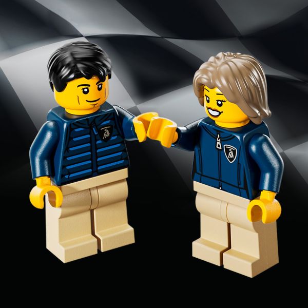 Each car comes with a minifigure in a Lamborghini outfit.