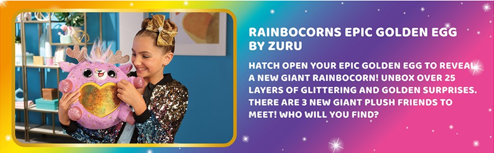 Rainbocorns Epic Giant Golden Egg with over 25 Golden Surprises by ZURU