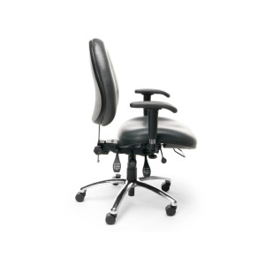 OFM Straton Series Mid Back Black Armless Vinyl Swivel Task Chair