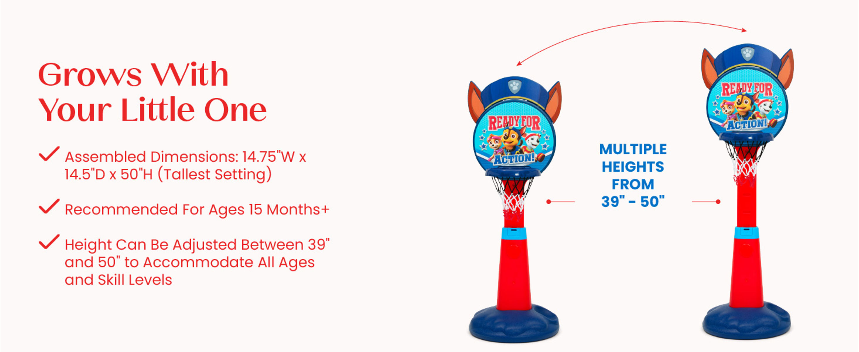 PAW Patrol Plastic Basketball Set by Delta Children – Includes